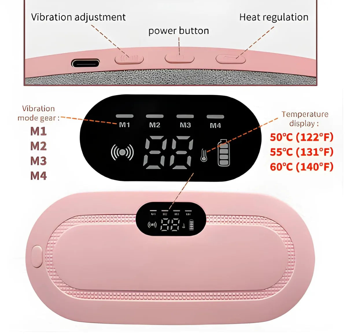 PINK FLOWAVE Period Cramp Relief Massager